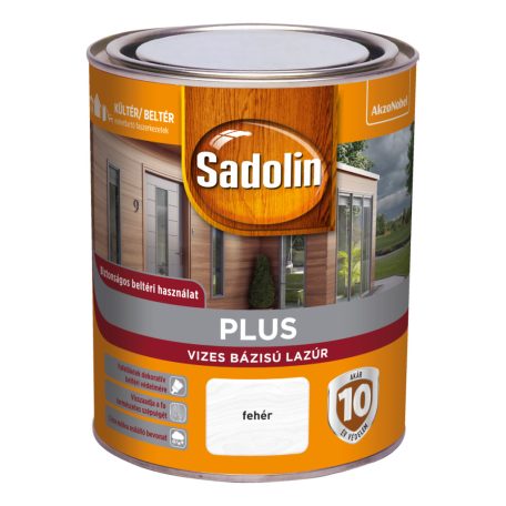 Sadolin Plus vizes bázisú lazúr fehér 0,75 liter