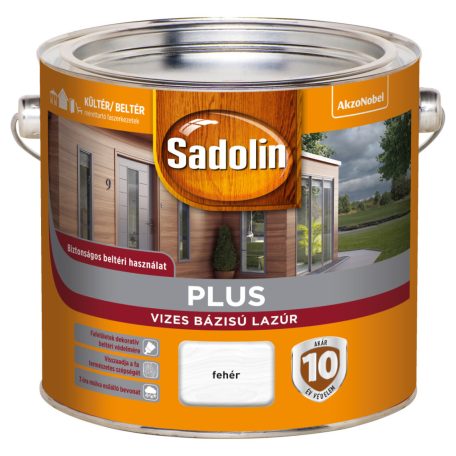 Sadolin Plus vizes bázisú lazúr fehér 2,5 liter
