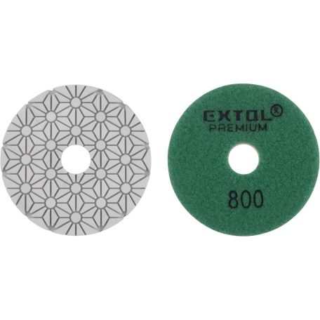 EXTOL gyémánt csiszolókorong/polírkorong, csempe élcsiszoló, tépőzáras; 100mm, P800, száraz és vizes