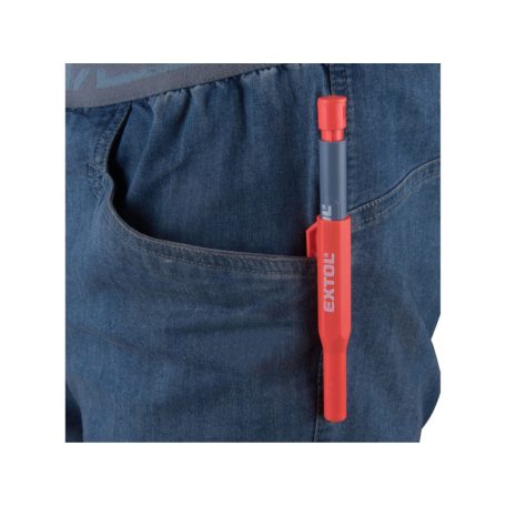 Extol ácsceruza, tölthető, átm:2,8 mm, HB, kupak klipsszel, 6 db 120 mm pótheggyel, hegyezővel