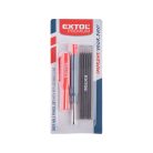 Extol ácsceruza, tölthető, átm:2,8 mm, HB, kupak klipsszel, 6 db 120 mm pótheggyel, hegyezővel