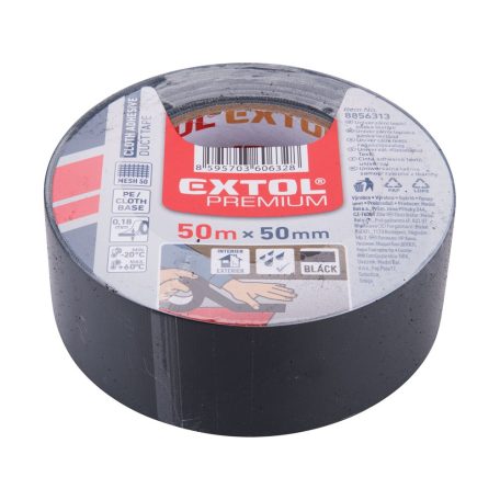 EXTOL Duct Tape ragasztószalag textiles, fekete, 50mm×50m