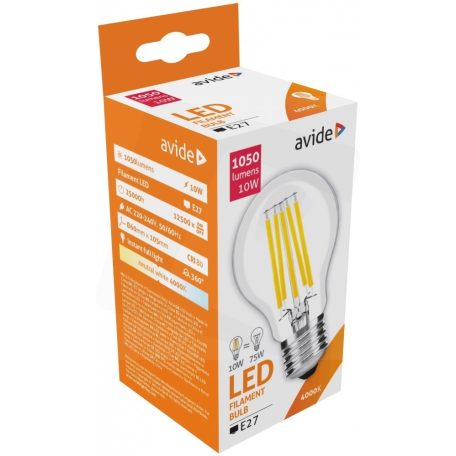 Avide LED Filament Globe 10W E27 360° NW4000K