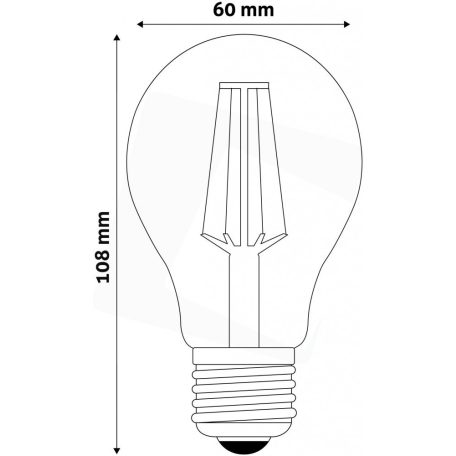 Avide LED Filament Globe 6W E27 360° WW 2700K