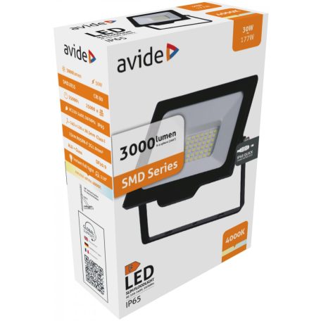 Avide LED Reflektor Slim SMD 30W NW 4000K gyorscsatlakozó