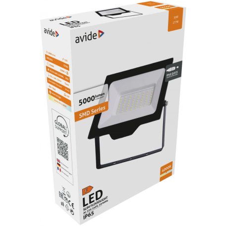 Avide LED Reflektor Slim SMD 50W NW 4000K gyorscsatlakozó