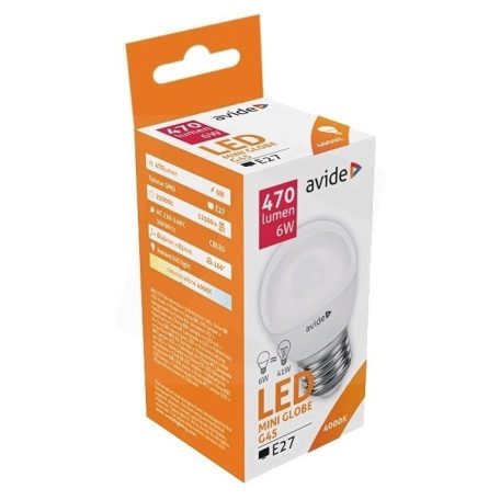 Avide LED Globe mini G45 6W E27 NW 4000K