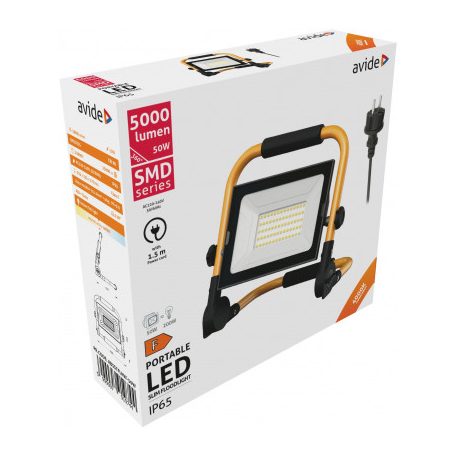 Avide LED Reflektor Slim SMD 50W állványos 1,5m NW 4000K