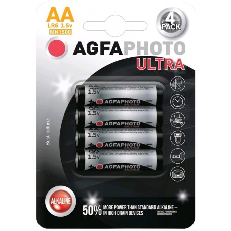 AgfaPhoto Ultra Alkáli Ceruza Elem AA B4