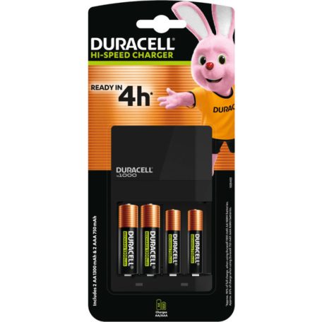 Duracell Akkutöltő CEF14 240min (+2db 1300mAh AA + 2db 750mAh AAA)