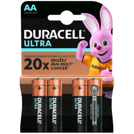 Duracell Ultra Power alkáli ceruza elem AA (1,5V) B4