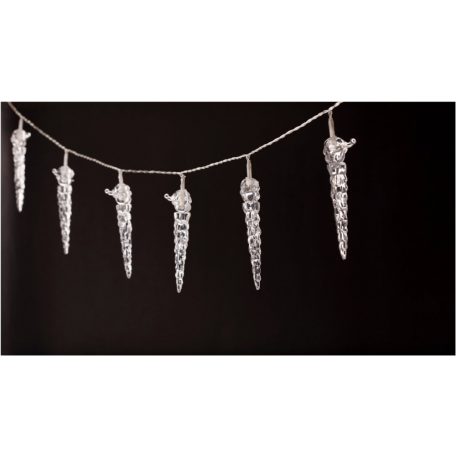 Entac Karácsonyi Beltéri Műanyag Jégcsap 11cm 10 LED 1,65m (2AA nt.)