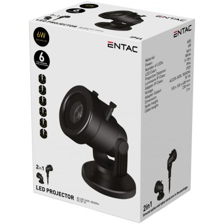 Entac LED Projektor Lámpa 6*1W 6db kártyával 5-10m