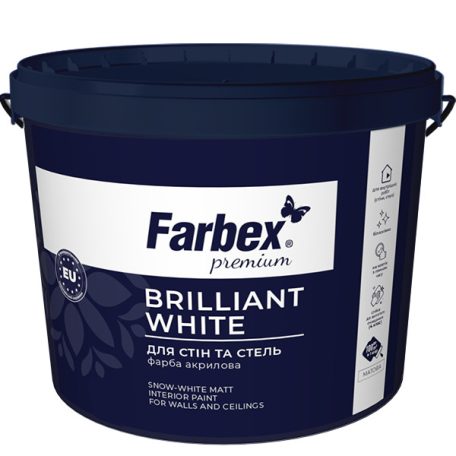 Farbex "BRILLIANT WHITE" hófehér, univerzális beltéri falfesték 14 kg