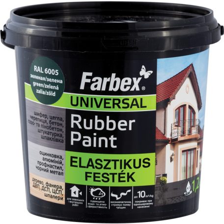Farbex Rubber Paint univerzális elasztikus festék 1,2 kg RAL 6005 zöld