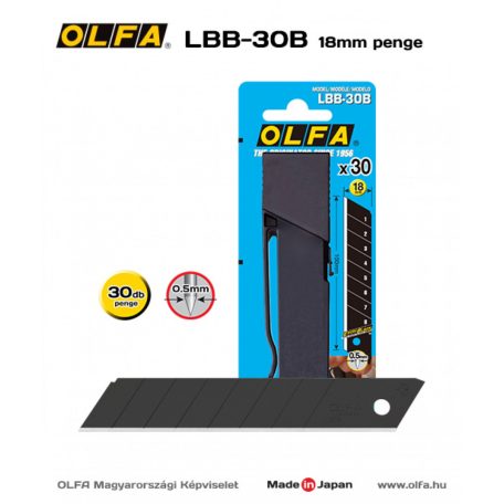 OLFA LBB-30B 18mm-es pótpenge 30 db, övre akasztható 