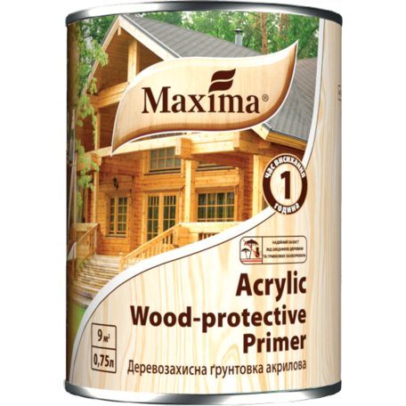 Maxima Acrylic Wood-Protective Primer, vízbázisú fa alapozó 0,75 liter
