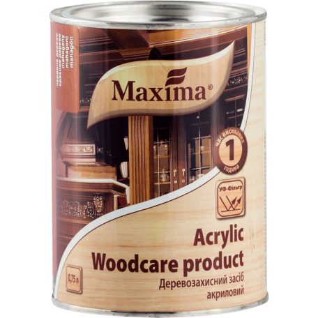 Maxima Acrylic Woodcare Products vízbázisú vastaglazúr UV-szűrővel 0,75 liter mahagóni