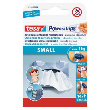 TESA POWERSTRIPS kétoldalas ragasztócsík, kicsi 14 db