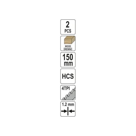 YATO Szablyafűrészlap fához 150/1,2 mm 4 TPI HCS (2 db)
