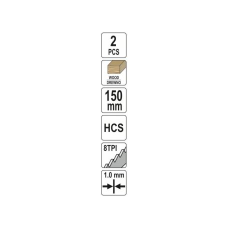 YATO Szablyafűrészlap fához 150/1,0 mm 8 TPI HCS (2 db)

