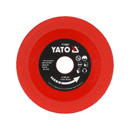 YATO Gyémánt vágókorong csempevágó és üvegvágó 125x22,2mm