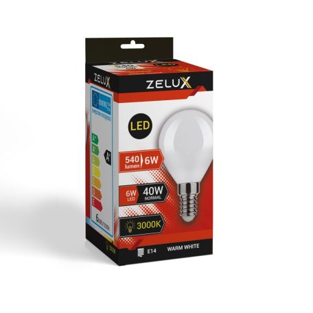 Zelux Led Mini Globe G45 6W E14 3000K Mini gömb