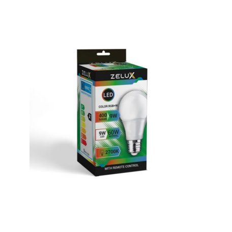 Zelux Led RGB A60 9W E27 dim with remote control