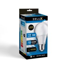 ZELUX Led Globe A60 9W E27 4000K Gömb izzó