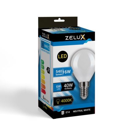 Zelux Led Mini Globe G45 6W E14 4000K Mini gömb