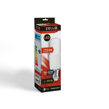 Zelux Led Bright Stick izzó E27 9W T37 3000K